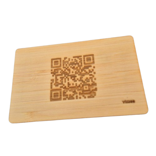 VizzCard carte de visite connectée en bois Bambou
