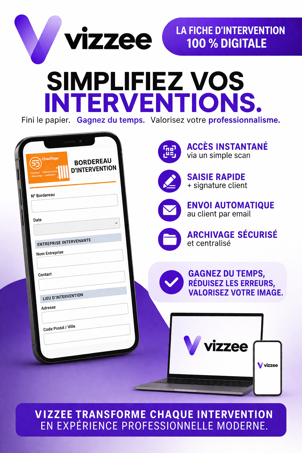 Fiche d'intervention chantier digitale